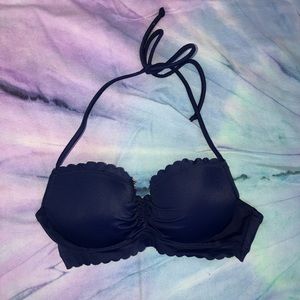 VS Navy scalloped bikini top